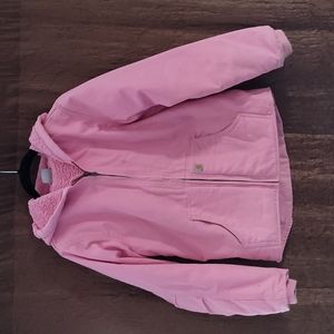 CARHARTT REDWOOD JACKET SHEPRA LINED size LARGE 14 in Pink.